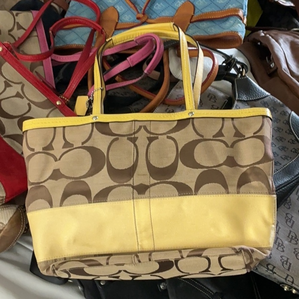 Stylish Yellow and Brown Tote Bag